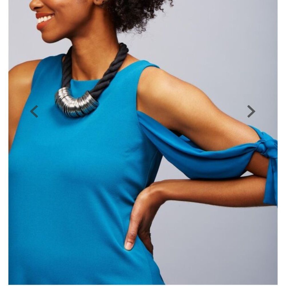 Maternity Dress‎ teal blue fancy feminine baby shower  Size Medium